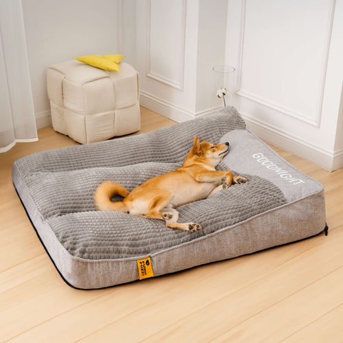 Large Thick Scratch-resistant Spine Protection Dog Cushion Bed - COLOR: Grey, SIZE: XL